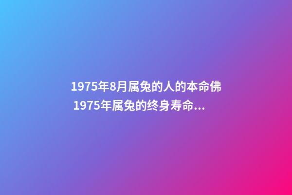 1975年8月属兔的人的本命佛 1975年属兔的终身寿命1975年属兔的寿命多长-第1张-观点-玄机派